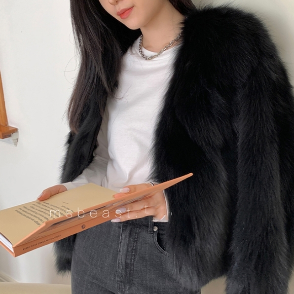 Women Real Natural Fox Fur Genuine Coats Fashion Thick Warm Long Sleeves - Picture 3 of 6